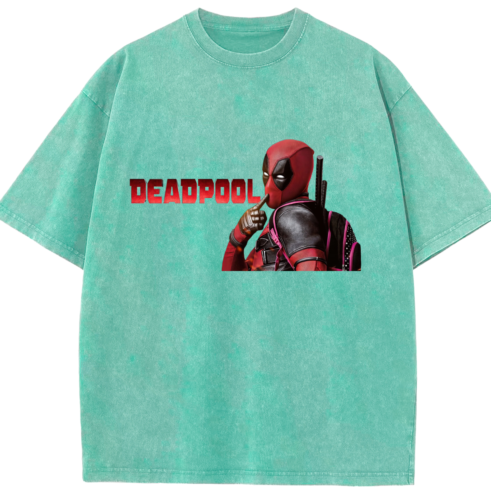 （画像用） Deadpool デッドプール 綿100% ヴィンテージ風 半袖Tシャツ（フロントプリント）